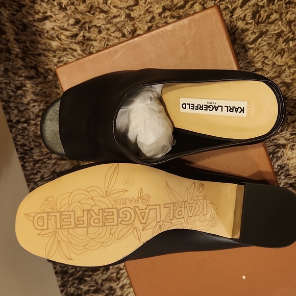 Karl Lagerfeld black slides sandals Size 10M - Picture 4 of 5